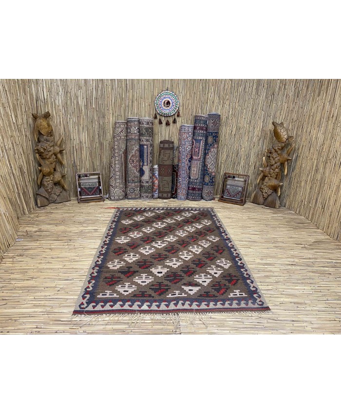 Handmade Turkish Kayseri Nomadic Original  Wool on Wool Kilim – FREE SHIPPING..!